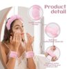 Puffy Spa Headband & Skincare Headbands for Ladies Make-up,Terry Fabric Towel Head Band for Pores and skin Care,Sponge Make Up Hair Band for Women,Face Wash Wristband Scrunchies Set 4 Pcs by nugala - Image 4