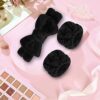 WSYUB Makeup Headbands, 1pcs Black Spa Headband Fluffy Bow Tie Headband Microfiber Face Headband, and 2Pcs Wrist Spa Wash Band Absorbent Wristbands, for Washing Face Skin Care by nugala - Image 8