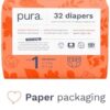 Pura Size 1 Eco-Friendly Diapers (4-11lbs) Totally Chlorine Free (TCF), Hypoallergenic, Soft Organic Cotton Comfort, Sustainable, Wetness Indicator, Allergy UK, 3 Packs of 32 (96 Baby Diapers) by nugala - Image 3