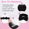 WSYUB Makeup Headbands, 1pcs Black Spa Headband Fluffy Bow Tie Headband Microfiber Face Headband, and 2Pcs Wrist Spa Wash Band Absorbent Wristbands, for Washing Face Skin Care by nugala - Image 5