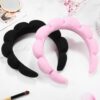 Spa Headbands for Washing Face or Facial, Set of two Skincare Headbands, Terry Material Headband Combo Pack - Puffy Make-up Headbands for Face Washing, Masks, Pores and skin Remedy (Pink & Black) by nugala - Image 7