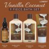 Bath and Body Gift Basket For Women and Men – 9 Piece Set of Vanilla Coconut Home Spa Set, Includes Fragrant Lotions, Extra Large Bath Bombs, Coconut Oil, Luxurious Bath Towel & More by nugala - Image 3