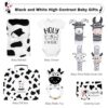 Child Bathe Presents, Child Reward Set for New child, Black and White Excessive Distinction Child Montessori Toys 0-6 Months Toddler Rattle Socks Blanket Onesies, New Child Presents Basket for Women Boys by nugala - Image 3