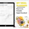 High Fiber Meal Planner & Grocery List - Healthy Diet Tracker