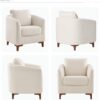 COLAMY Sherpa Accent Chair with Storage Ottoman Set, Upholstered Barrel Arm Chair with Footrest, Modern Living Room Chair with Back Pillow, Cream by nugala - Image 9