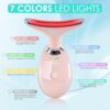 Facial Massager for Face and Neck, Red-Light-Therapy-for-Face and Neck, Face culpting Wand with 7 Color, at-Home Face Tool for Skin Care (Pink) by nugala - Image 3