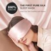 LitBear Silk Sleep Mask for Side Sleeper, Eye Mask Sleeping for Women Men 100% 22 Momme Pure Mulberry Silk, Face-Hugging Padded Silk Eye Cover for Sleeping with Adjustable Band (Pink) by nugala - Image 3