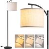 addlon Floor Lamp for Living Room with 3 Color Temperatures, Standing lamp with Linen lampshade for Bedroom, Office, Lamps with 9W LED Bulb Included - Black with Beige Lampshade by nugala - Image 2