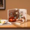 ROBOTIME DIY Miniature House Kit Mini Dollhouse with Accessories Building Toy Set Tiny Room Making Kit with LED Light Hobby Unique Gifts (Cozy Living Lounge) by nugala - Image 3