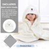 MoreFeel Collapsible Baby Bathtub for Newborn with Thermometer & 1 Hooded Towel & 1 Soft Floating Cushion,Portable Travel Bathtub with Drain Hole, Durable Foldable Baby Tubs for Infants to Toddler - Image 4