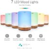 ASAKUKI 300ML Essential Oil Diffuser, Quiet 5-in-1 Premium Humidifier, Natural Home Fragrance Aroma Diffuser with 7 LED Color Changing Light and Auto-Off Safety Switch-Light Brown by nugala - Image 3