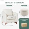 COLAMY Sherpa Accent Chair with Storage Ottoman Set, Upholstered Barrel Arm Chair with Footrest, Modern Living Room Chair with Back Pillow, Cream by nugala - Image 4