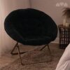 Milliard Cozy Chair/Faux Fur Saucer Chair for Bedroom/X-Large (Black) by nugala - Image 8