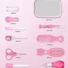 Baby Grooming Kit, Portable Baby Safety Care Set with Hair Brush Comb Nail Clipper Nasal Aspirator etc for Nursery Newborn Toddlers Infant Girl Boys Keep Clean (Pink) by nugala - Image 7