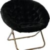 Milliard Cozy Chair/Faux Fur Saucer Chair for Bedroom/X-Large (Black) by nugala - Image 2