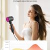 Hair Dryer, Ionic Blow Dryer, 150,000 RPM Professional Hairdryer for Fast Drying, 3 Temps 3 Speeds Portable Hair Blow Dryer with Magnetic Nozzle, Hairdryer for Women Man All Hair Types by nugala - Image 6