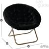 Milliard Cozy Chair/Faux Fur Saucer Chair for Bedroom/X-Large (Black) by nugala - Image 4