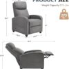 Sweetcrispy Recliner Chair for Adults, Massage Fabric Small Recliner Home Theater Seating with Lumbar Support, Adjustable Modern Reclining Chair with Padded Seat Backrest for Living Room (Grey) by nugala - Image 4