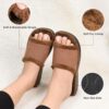 AEROTHOTIC Soft Fuzzy Slippers Outdoor and Indoor with Non-Slip Sole Stylish Straps Comfortable Womens Slippers Open Toe Home Travel Vacation Wear by nugala - Image 4