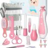 OTTOLIVES Baby Healthcare and Grooming Kit, 24 in 1 Baby Electric Nail Trimmer Set Newborn Nursery Health Care Set for Newborn Infant Toddlers Baby Boys Girls Kids Haircut Tools (0-3 Years+) (Pink) by nugala - Image 2