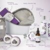 Bath Gift Basket Set for Women: Relaxing at Home Spa Kit Scented - Lavender and Jasmine with Large Bath Bombs, Salts, Shower Gel, Body Butter Lotion, Bath Oil, Bubble Bath, Loofah & More by nugala - Image 3