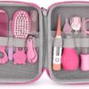 Baby Grooming Kit, Portable Baby Safety Care Set with Hair Brush Comb Nail Clipper Nasal Aspirator etc for Nursery Newborn Toddlers Infant Girl Boys Keep Clean (Pink) by nugala - Image 2