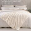 Exclusivo Mezcla Extra Large Soft Fleece Throw Blanket, 50x70 Inches 3D Clouds Stylish Jacquard Throw Blanket for Couch, Cozy Soft Lightweight for All Season, Ivory Blanket by nugala - Image 4