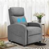 Sweetcrispy Recliner Chair for Adults, Massage Fabric Small Recliner Home Theater Seating with Lumbar Support, Adjustable Modern Reclining Chair with Padded Seat Backrest for Living Room (Grey) by nugala - Image 8