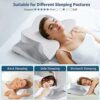 Cervical Neck Pillow - Ergonomic Bed Pillow for Neck Pain Relief, Orthopedic Contour Side Sleeper Pillow for Sleeping, Cooling Memory Foam Pillows for Back & Stomach Sleepers with Pillowcase by nugala - Image 7