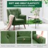 PrimeZone Mid-Century Modern Accent Chair - Comfy Corduroy Living Room Chair, Reading Chair with Button Tufted Design & Wing Back, Cozy Upholstered Armchair for Bedroom, Corner, Waiting Room, Green by nugala - Image 6