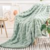 NEXHOME PRO Faux Fur Throw Blanket Sage Green, Soft Cozy Plush Fleece Blanket for Sofa Couch Bed Living Room, Dual Sided Blankets for Women Men Kids Twin 60 * 80 Inches by nugala - Image 2