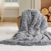 Bedsure Sherpa Fleece Throw Blanket for Couch - Fuzzy Soft Cozy Cable Throw for Women, Thick Warm Blanket for Winter, Grey, 50x60 Inches by nugala - Image 2